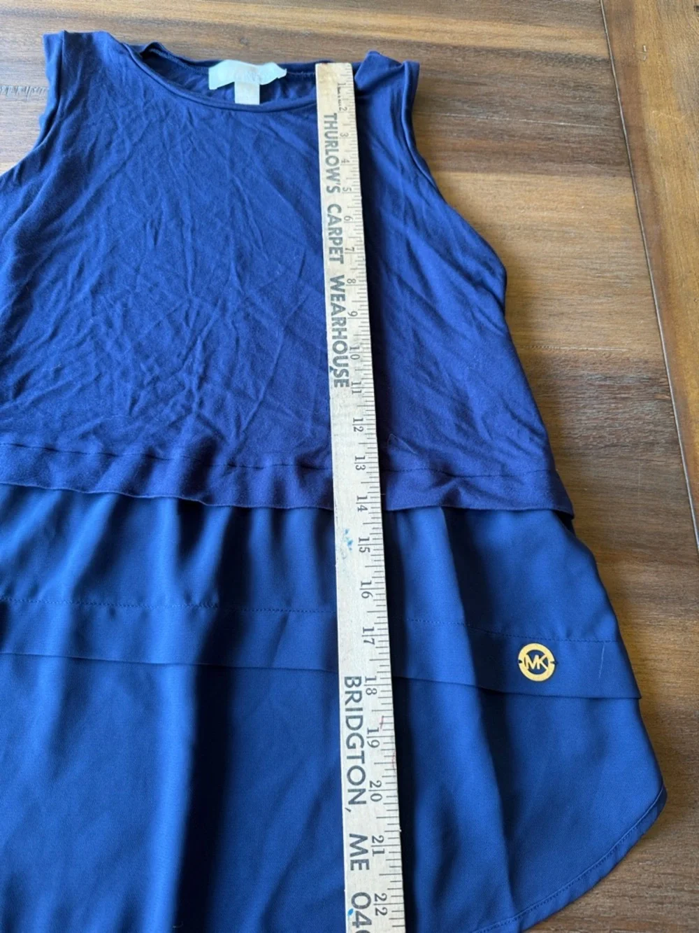 Michael Kors Dark Navy Layered Sleeveless Tank